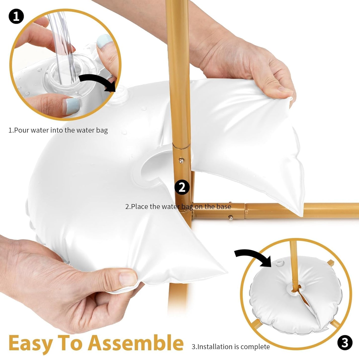 6 Pack Water Weight Bags for Balloon Column Stand And Balloon Arch, Openable Water Fillable Base for Party Wedding Graduation Decor Supplies Accessories, 10 lbs (White)