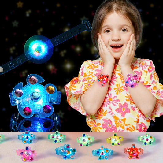24 Pack Light Up Party Favors for Kids Fidget Spinner Bracelets