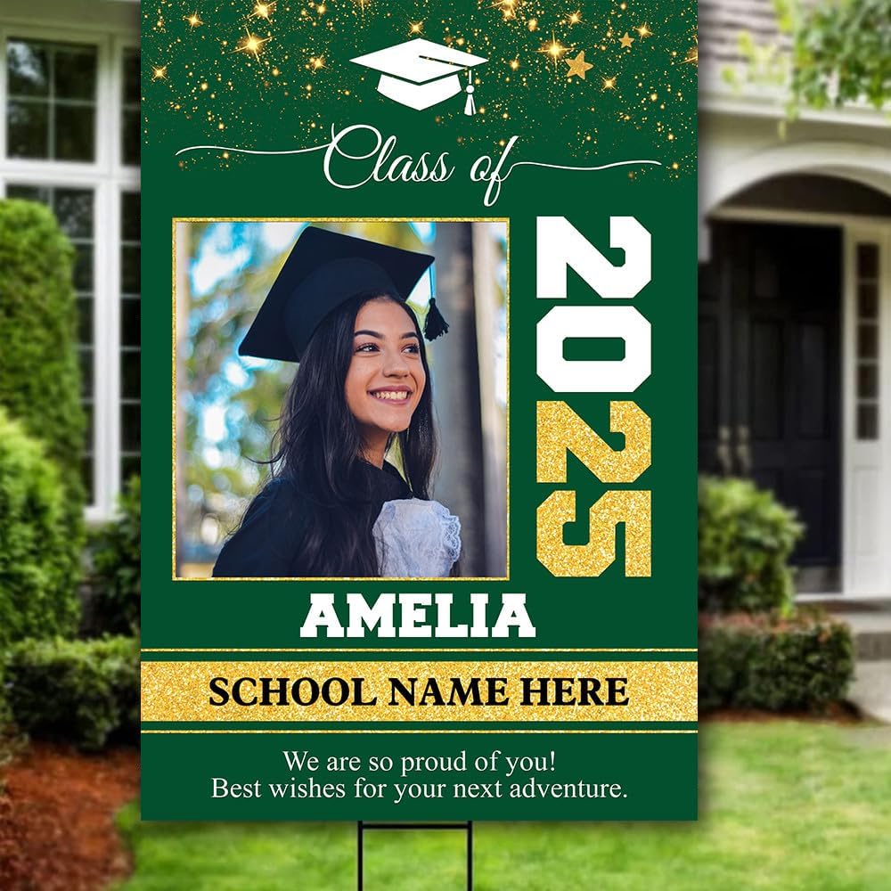Personalized Graduation Yard Signs, Class of 2025 Sign, Graduation Senior Sign 2025, Graduate Yard Sign, Graduation Decorations Sign, High School Grad, College Graduation Sign #6