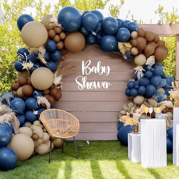 Navy Blue Balloons Double Stuffed Dark Blue Balloons Different Sizes Balloon Garland Arch Kit for Birthday Baby Shower Father's Day Graduation Wedding Party Decorations
