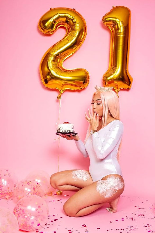 23 Balloon Number 40 Inch, Big Foil 23th Birthday Balloons Decorations for Women, Gold Number Balloon for 2 3 23 32 Wedding Memorial Day's Graduation Supplies