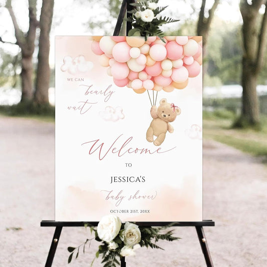 Editable Floral Baby Shower Signs, Personalized Welcome Sign to Baby Shower Party, Floral Welcome Sign, Printable Flowers Baby Shower Sign Decor, Plastic Sign.