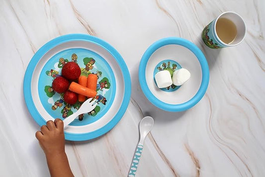 5-Piece Kids Dinnerware Set (5pcs Hikers in Nature Meal Set)