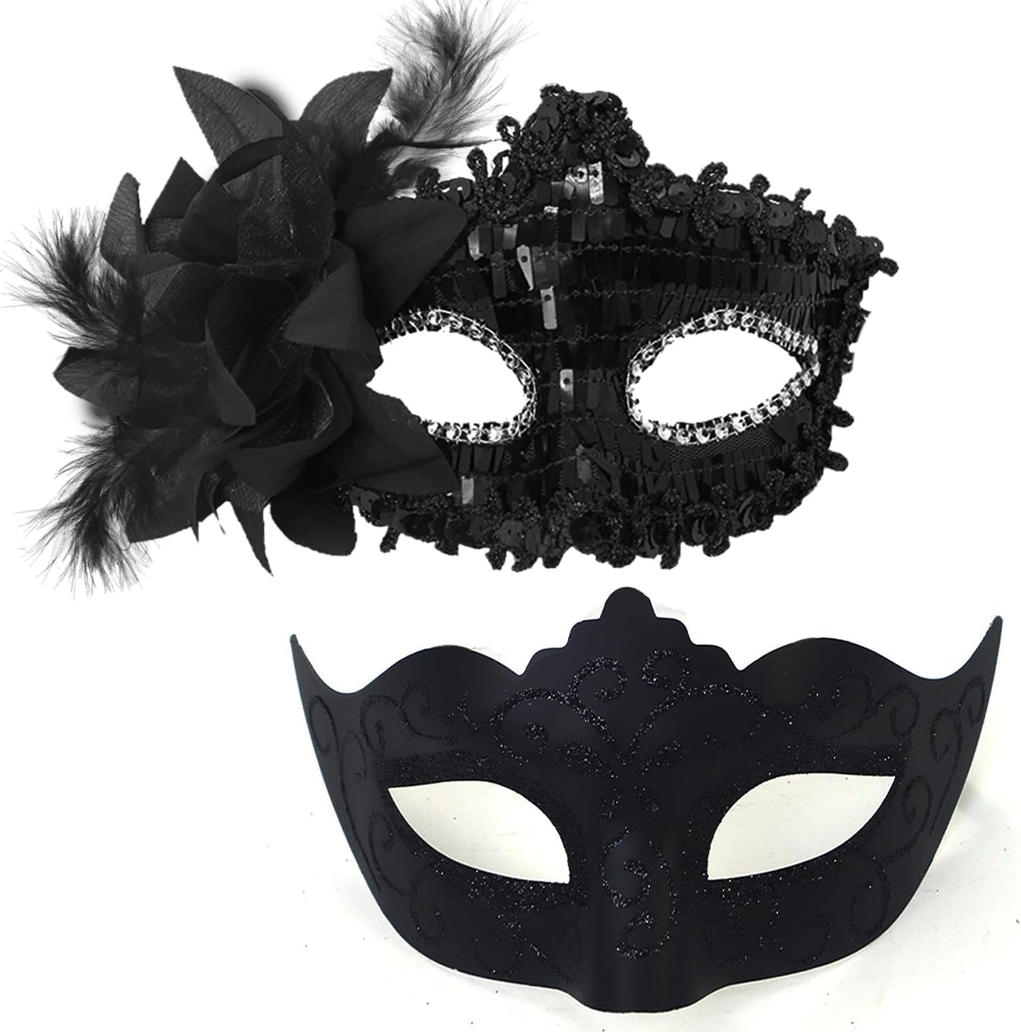 MYMENU Masquerade Mask for Women Couple Masquerade Mask for Men Shiny Venetian Mask Halloween Mask for Party Prom