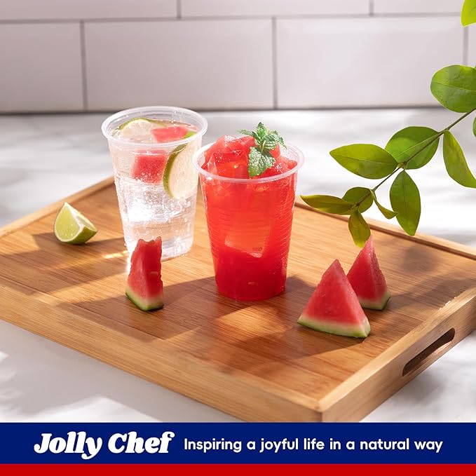 JOLLY CHEF 𝟏𝟐𝟎𝟎 𝐏𝐚𝐜𝐤 9 oz Clear Plastic Cups,9 Ounce Small Disposable Cups, Cold Party Drinking Tumblers for Tasting, Drinking and Party