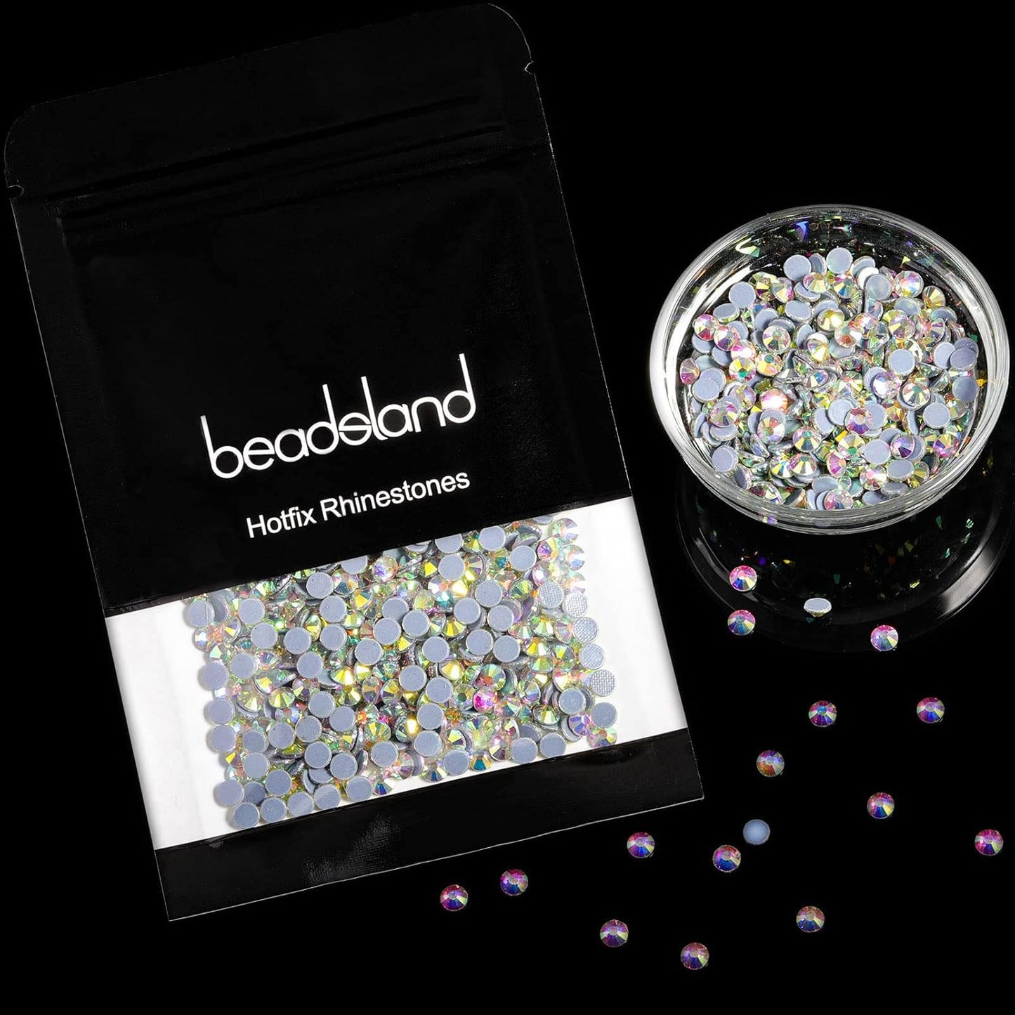 Beadsland Hotfix Rhinestones, 2880pcs Flatback Crystal Rhinestones for Crafts Clothes DIY Decorations, Crystal AB, SS10, 2.7-2.9mm
