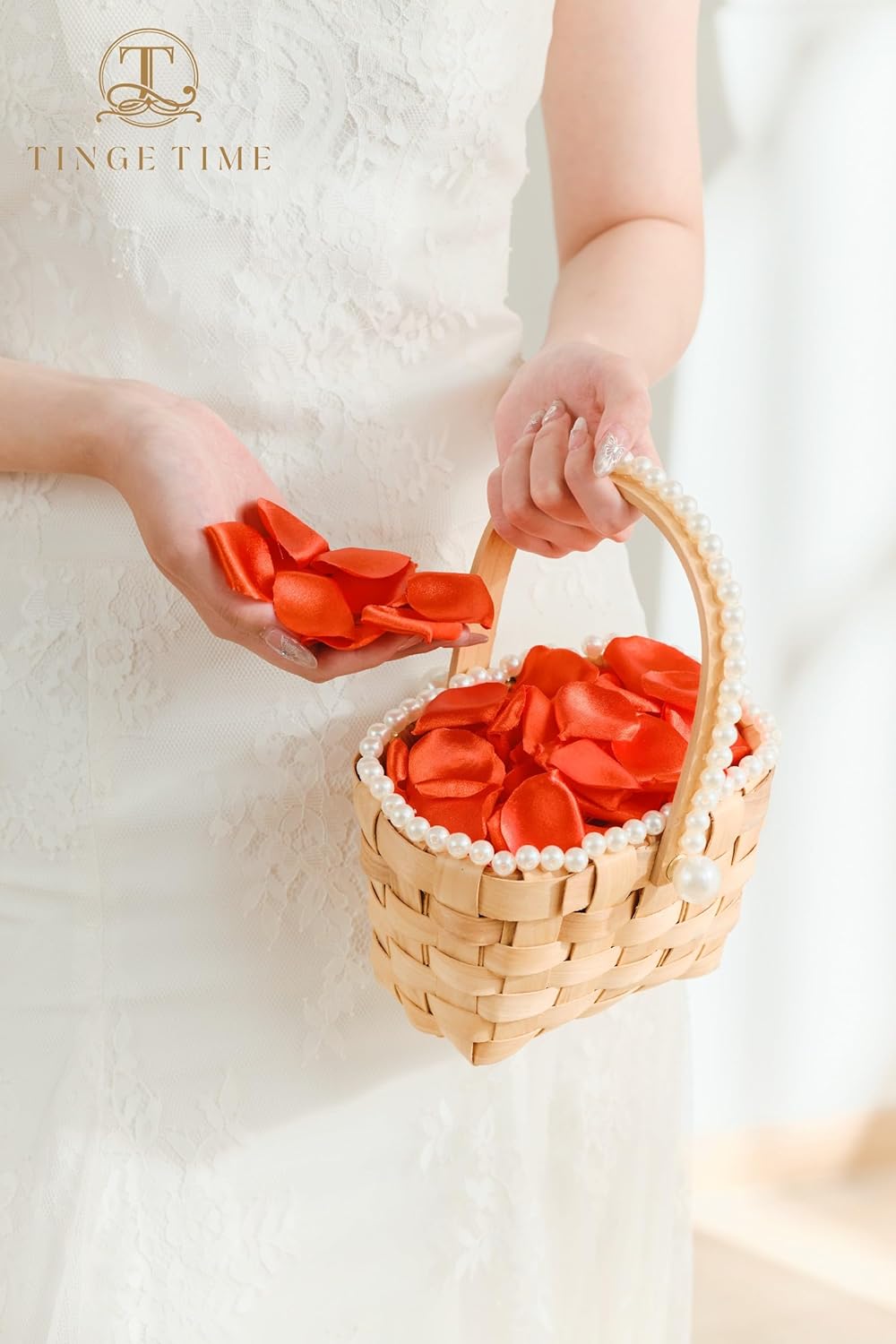 TINGE TIME 300pcs Silk Rose Petals Burnt Orange Heart Flower Petals for Wedding Flower Girl Basket Aisle Scatter Dinner Table Centerpieces Party Confetti Bridal Shower Romantic Night Decoration