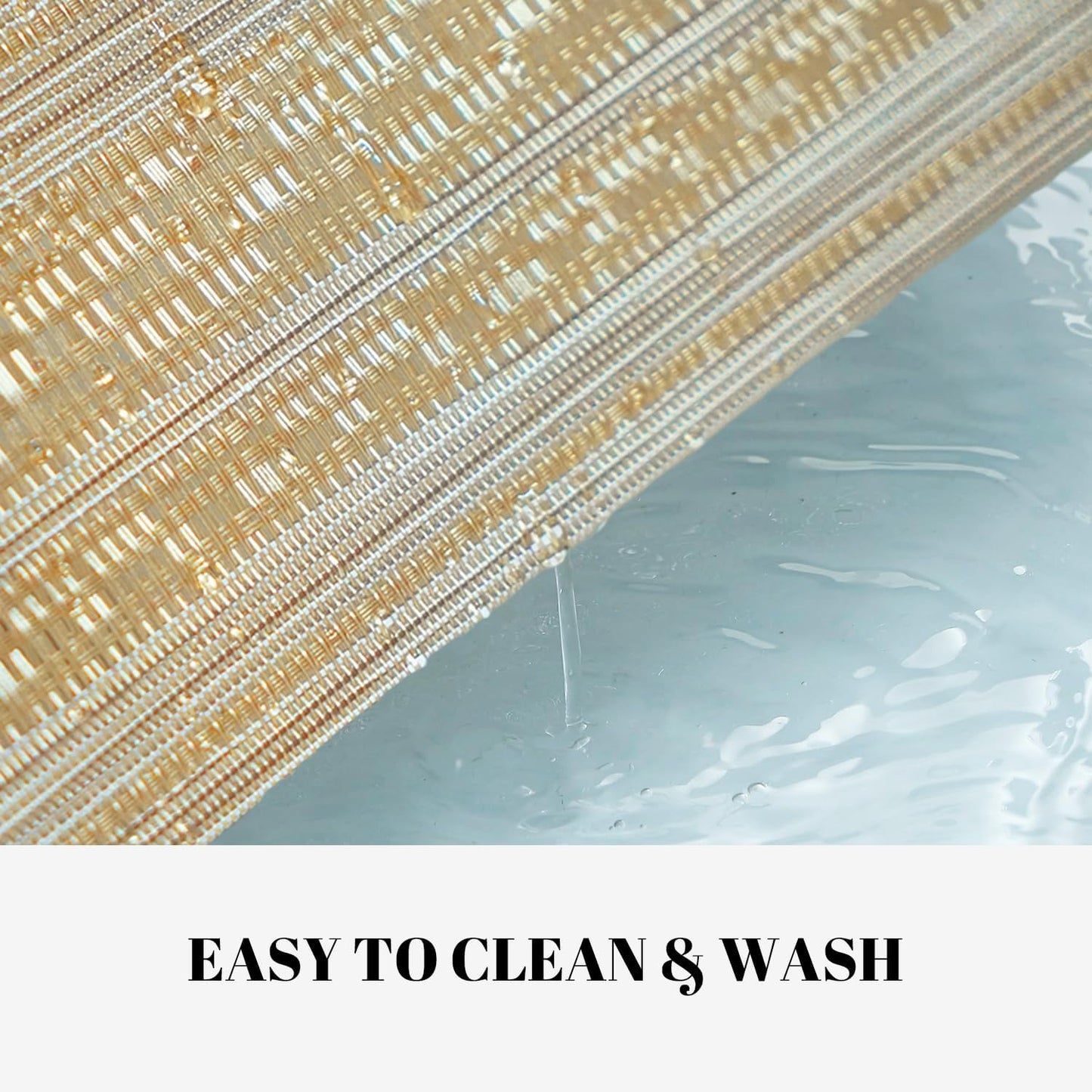 Placemats Set of 12 Vinyl/Plastic Woven Place Mats for Kitchen Table Indoor/Outdoor Washable Placemat Wipeable Dining Table Mats (Aurora Gold,12)
