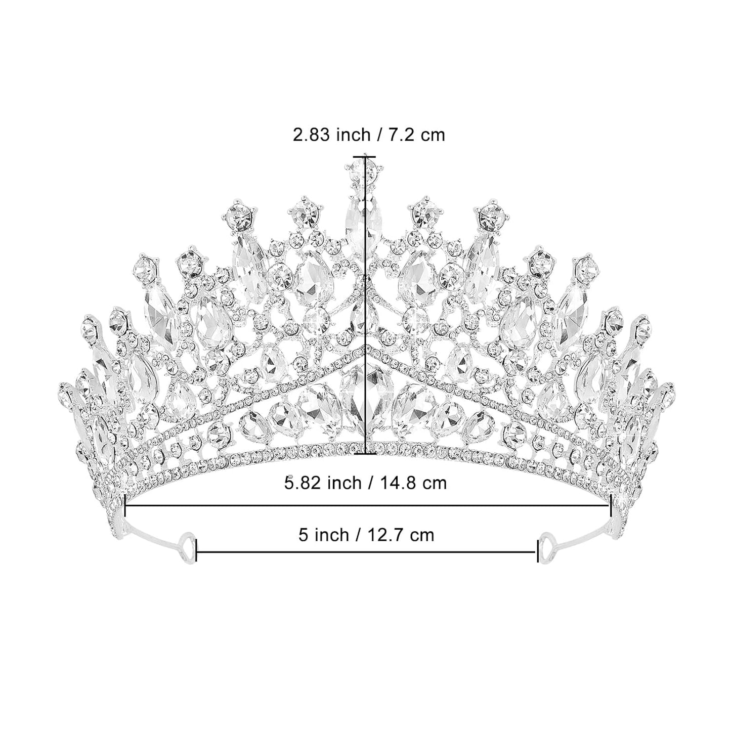 CAVETEE Birthday Crowns for Girls, Silver Tiaras and Crowns for Women and Girls Princess Crown and Tiara for Birthday Queen Parties Pageant Prom