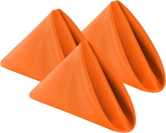 Cupuamon Cloth Napkins 20x20 inch Washable Polyester Dinner Napkins Soft Table Napkins for Wedding Party Dining Banquet(Orange,12PCS)