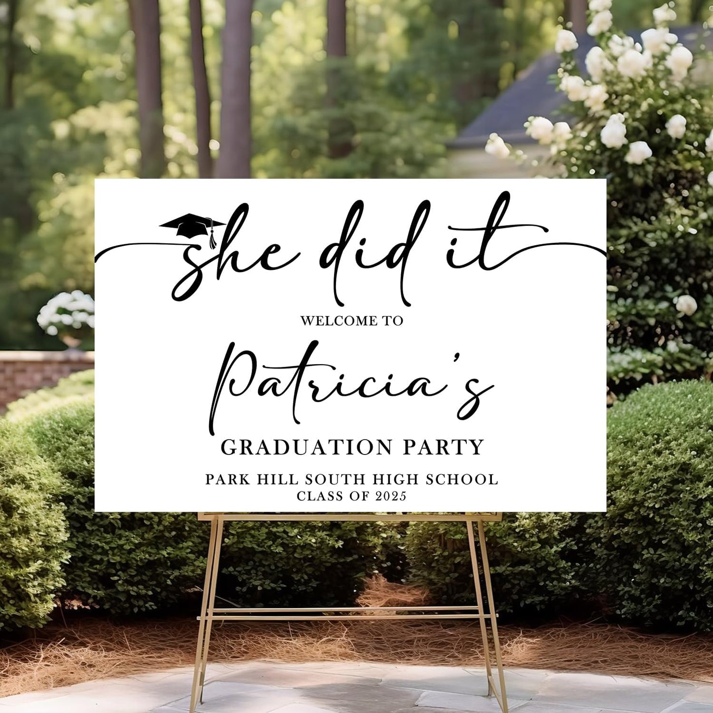She Did It Graduation Party Welcome Sign, Graduation Party Decorations, Custom Graduation Party Sign, She Did It Graduation Sign, Modern Grad Welcome Sign, Grad Party Decorations, Grad Sign