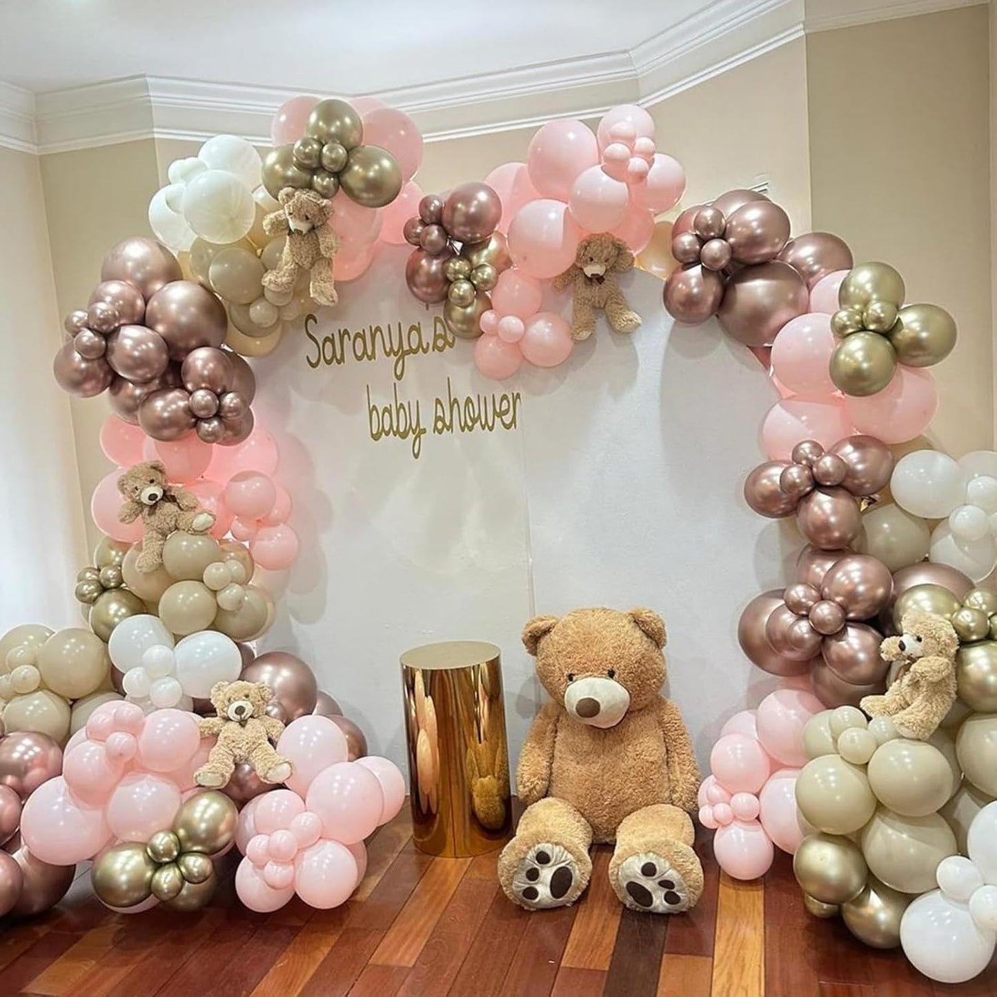 Dusty Pink White Balloons Pale Pink Beige Gold Balloon 12inch Metallic Champagne Balloons Girls Women Birthday Party Decorations Ivory Latex Helium Balloon for Arch Boho Bridal Baby Shower Christening