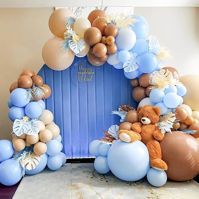 110pcs Light Blue Balloons 12inch Baby Blue Latex Party Balloons for Boys Girls Birthday Party, Baby Shower, Wedding, Gender Reveal, Baby Shower, Anniversary Party Decorations
