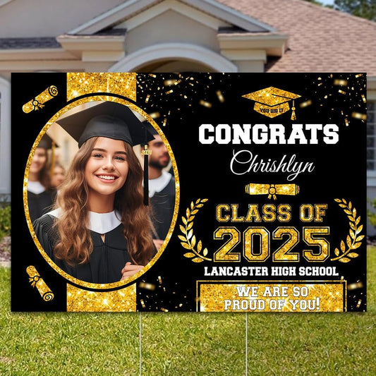 Personalized Graduation Yard Signs, Class of 2025 Sign, Graduation Senior Sign 2025, Graduate Yard Sign, Graduation Decorations Sign, High School Grad, College Graduation Sign #7