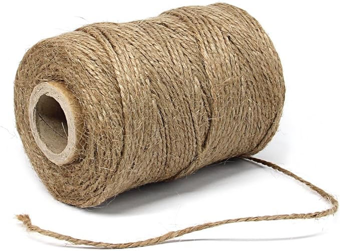 300 Feet Natural Jute Twine and 100PCS Brown Rectangle Kraft Paper Gift Tags for Crafts & Price Tags Labels by Blisstime