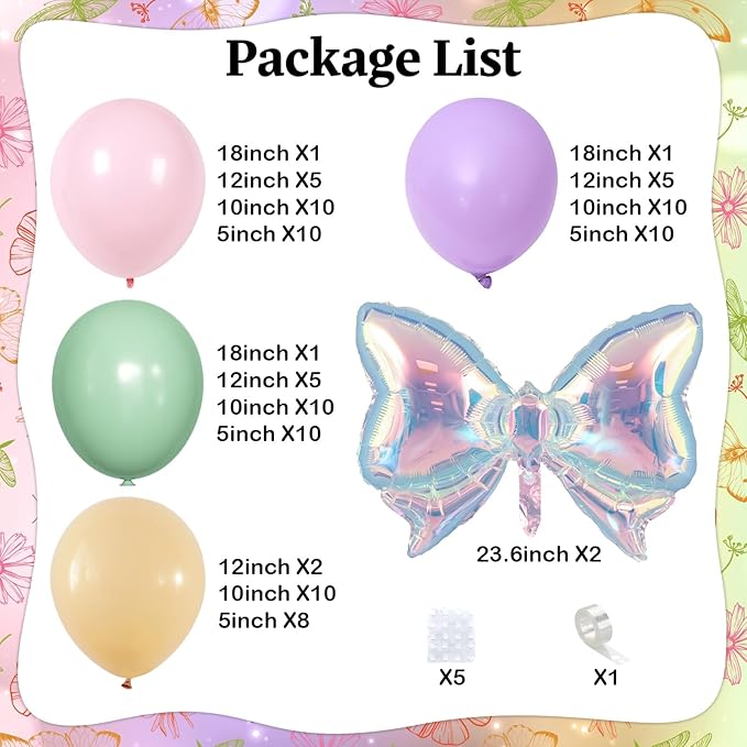 Dusty Green Purple Pink Balloon Arch Kit, Fairy Wildflower Balloons Pastel Pink Lavender Green Balloons for Girls First Fairtale Birthday Bridal Baby Shower Wedding Spring Garden Tea Party Decorations