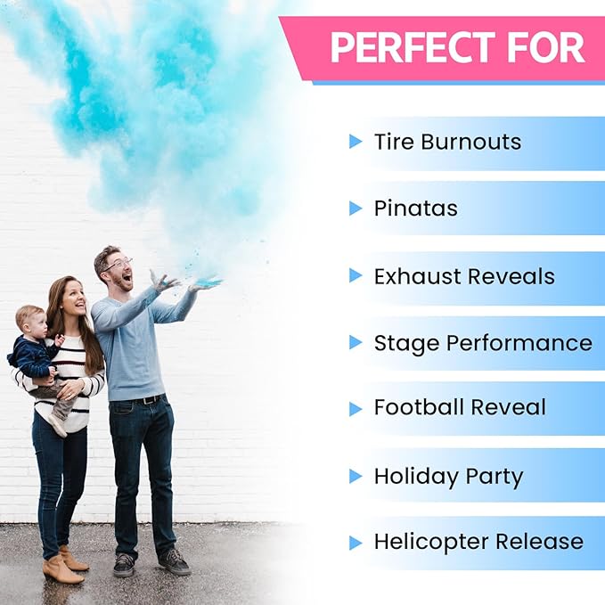 Gender Reveal Powder Pink 2 Pounds of Burnout Powder for Gender Reveal Party Ideas Burnout Gender Reveal Powder Smoke Colored Powder Kit for Car Motorcycle Burnout Photoshoot Festival (2pink)