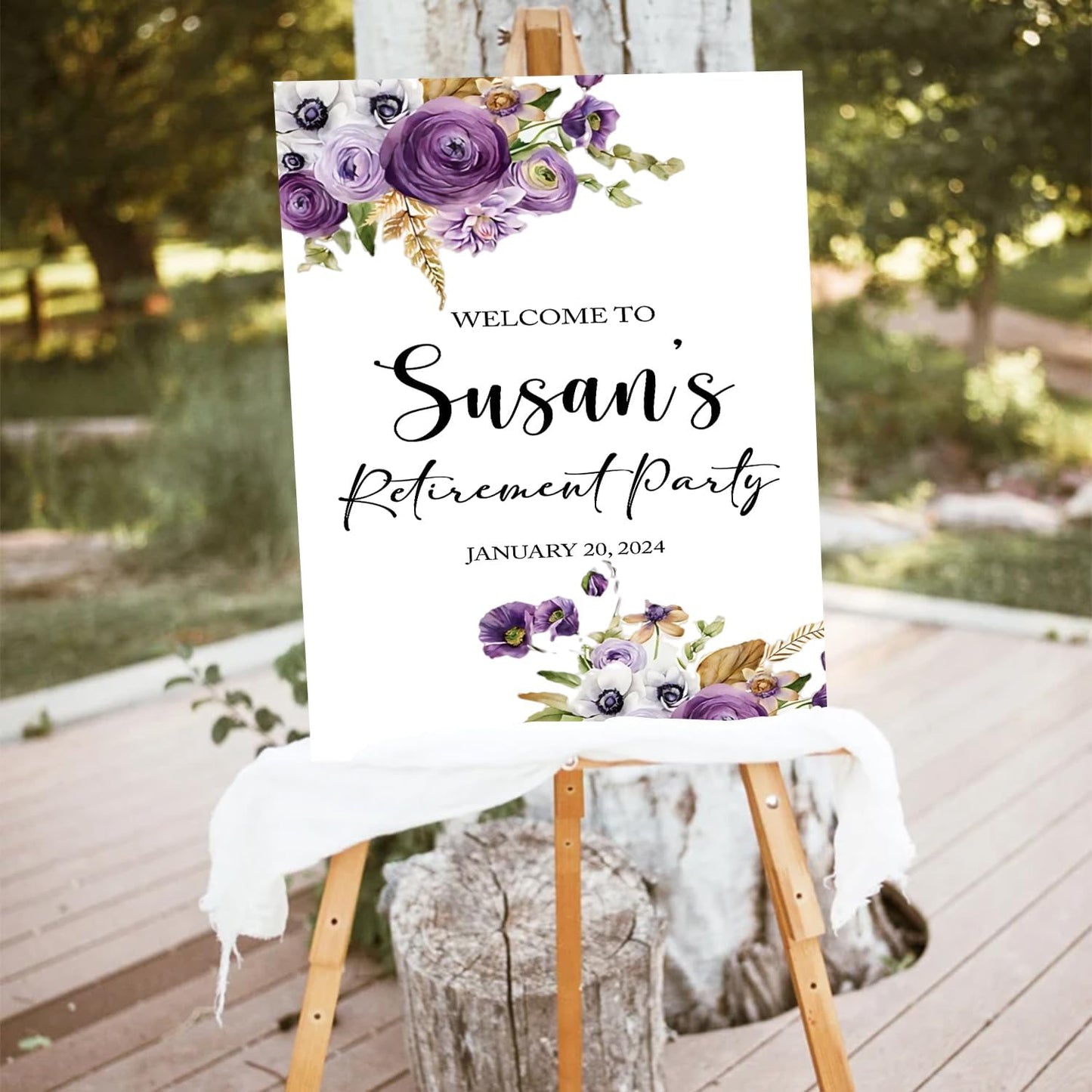 Purple Retirement Party Welcome Sign, Editable Retirement Party Welcome Sign, Retirement Luncheon Welcome Sign, Retirement Party Decor, Purple Retirement Decor, Retirement Outdoor Sign