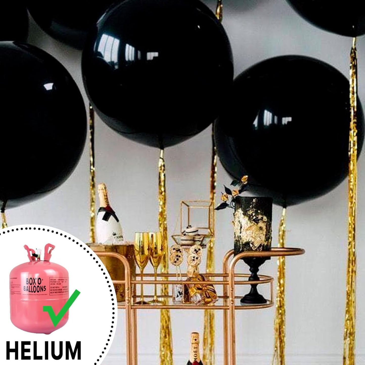 PartyWoo Black Balloons 20 pcs 18 Inch Large Big Jumbo Giant Matte Black Latex Helium Balloons for Graduation Halloween New Year Anniversary Birthday Retirement Party Decorations Black-Y18