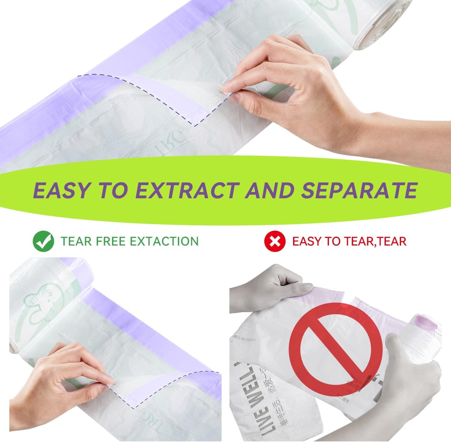 4.5 Gallon Trash Bags, 120 Count White Alphabet Printed Small Drawstring Garbage Bags Unscented for Toilet Home Office and Bedroom