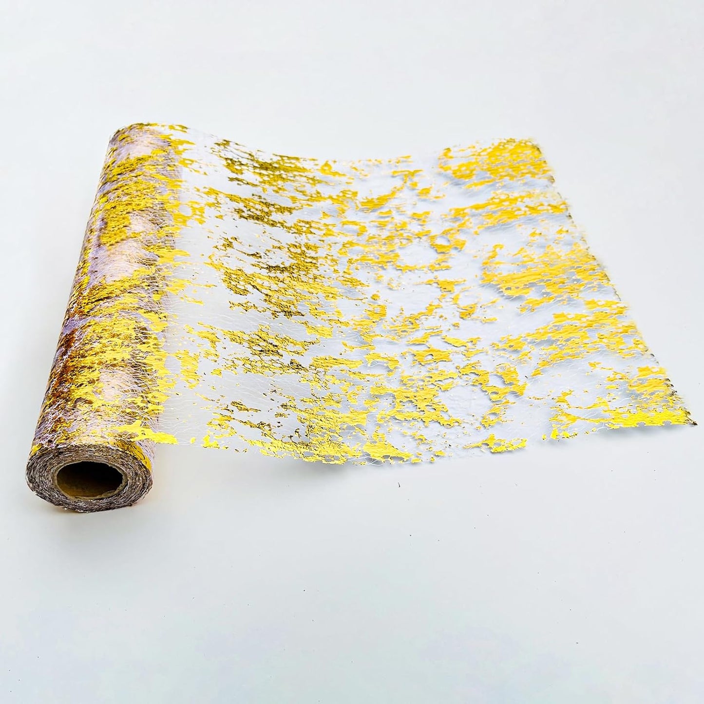 100ft Gold Table Runner - Metallic Golden Party Decorations Gold Tulle Mesh Centerpieces Decor for Birthday, Wedding, Anniversary, Thanksgiving, Christmas,‌ Graduation Party Table Runner