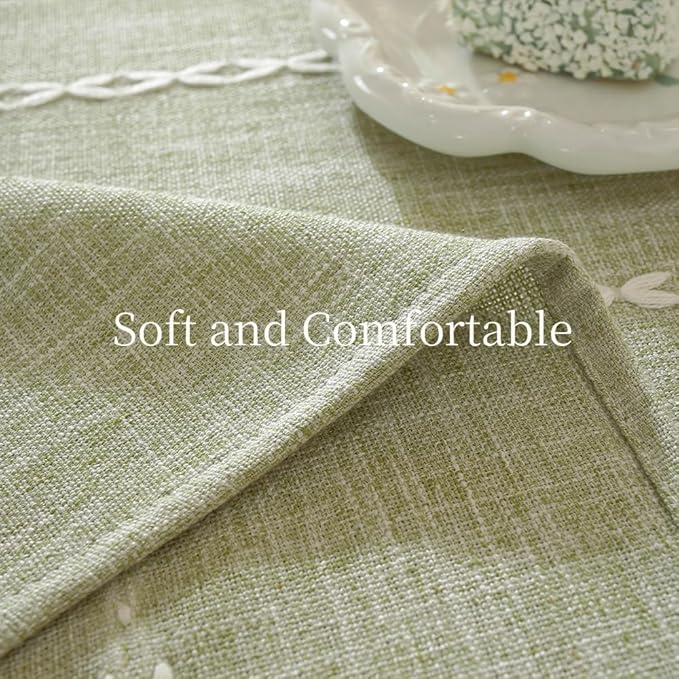 Zobesta Sage Green Tablecloth Rectangle 53 x 86 Inch, Cotton Green Table Cloth Rectangle Table, Washable Farmhouse Soft Boho Tablecloths Rectangular for Party, Holiday, Picnic, Dining, Outdoor,Fall