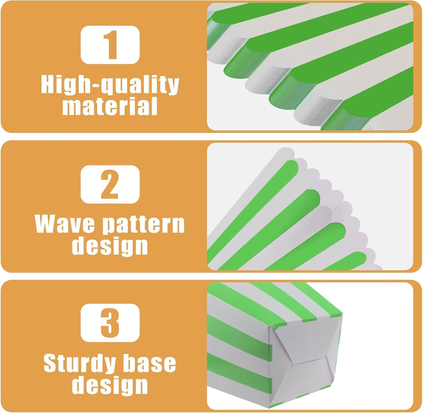 50 Pcs Popcorn Boxes Mini Paper Popcorn Box Cardboard Popcorn Container for Party Disposable Snack Candy Popcorn Bags Popcorn Holder for Movie Nights Birthday Wedding (Light green,White)