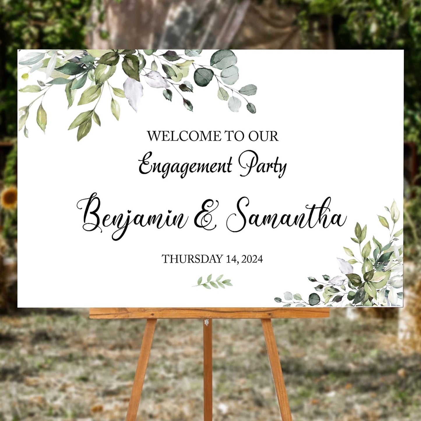 Engagement Party Decorations - Welcome Sign for Outside, Engagement Welcome Sign