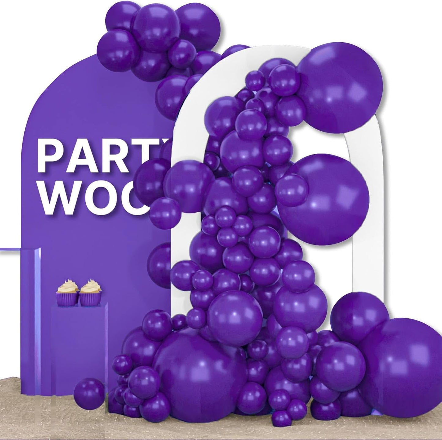 PartyWoo Dark Purple Balloons 155 pcs Different Sizes of 18 12 10 5 Inch Royal Purple Balloon Arch Kit Garland for Graduation Halloween Mardi Gras Baby Shower Birthday Party Decorations Purple-Y16