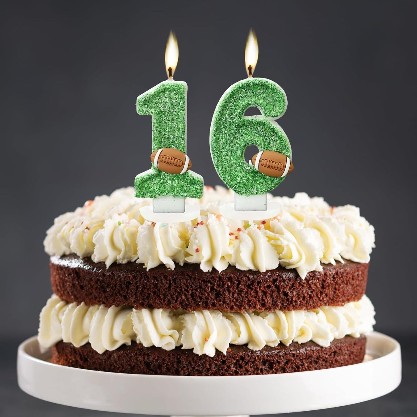 Football Birthday Number Candles for Cake Green Number 9 Candle Football Cake Topper Cupcake Topper for Football Birthday Party Decorations Supplies Favors