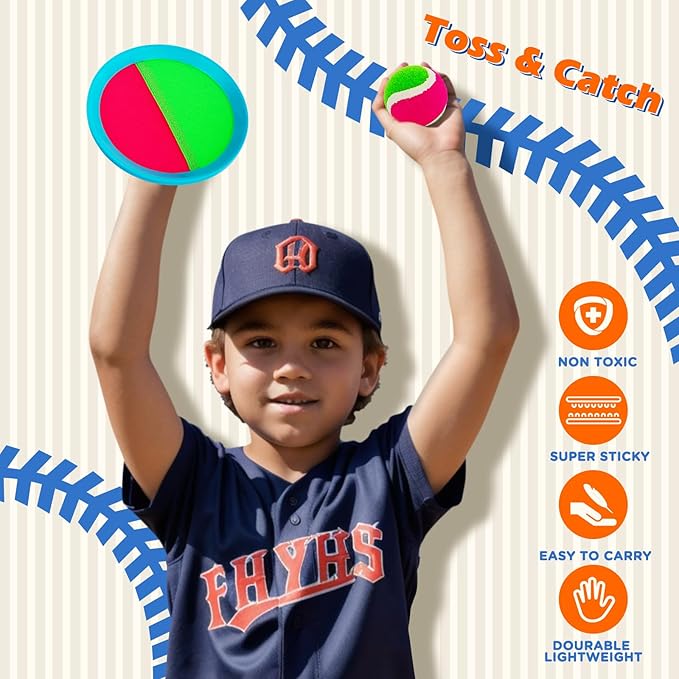 Qrooper Toss and Catch Ball Game Set Christmas Stocking Stuffer for Kids Toddler, Toys for 3 4 5 6 7 8 Year Old Boys Girls Birthday Gift, Yard Outdoor Games for Kid Ages 4-8 8-12 Beach Pool