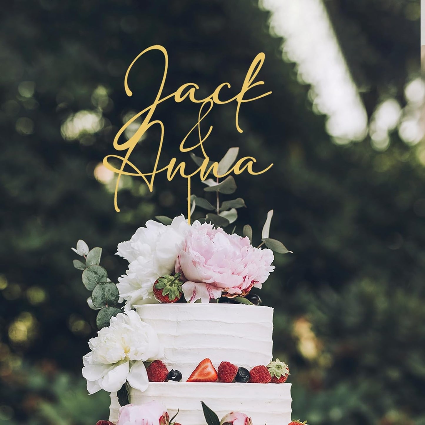 Customized Name Cake Topper for Couples & Engagements - Classic Decorating Topper for Weddings & Anniversaries