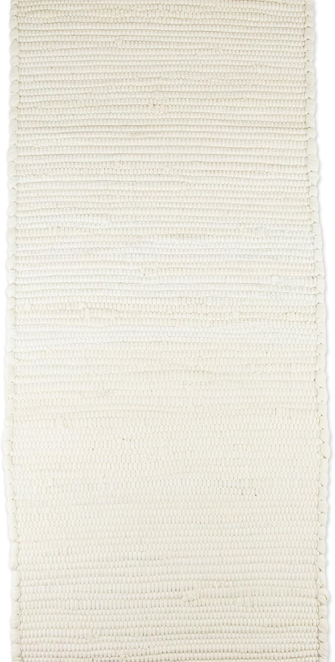 DII Handmade Chindi Tabletop, Reversible and Machine Washable, Table Runner, 14x72, Natural