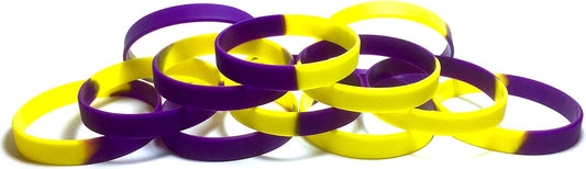 TheAwristocrat 1 Dozen (12) Multi-Pack Blank Rubber Wristbands Silicone Bracelets - Select from a Variety of Colors