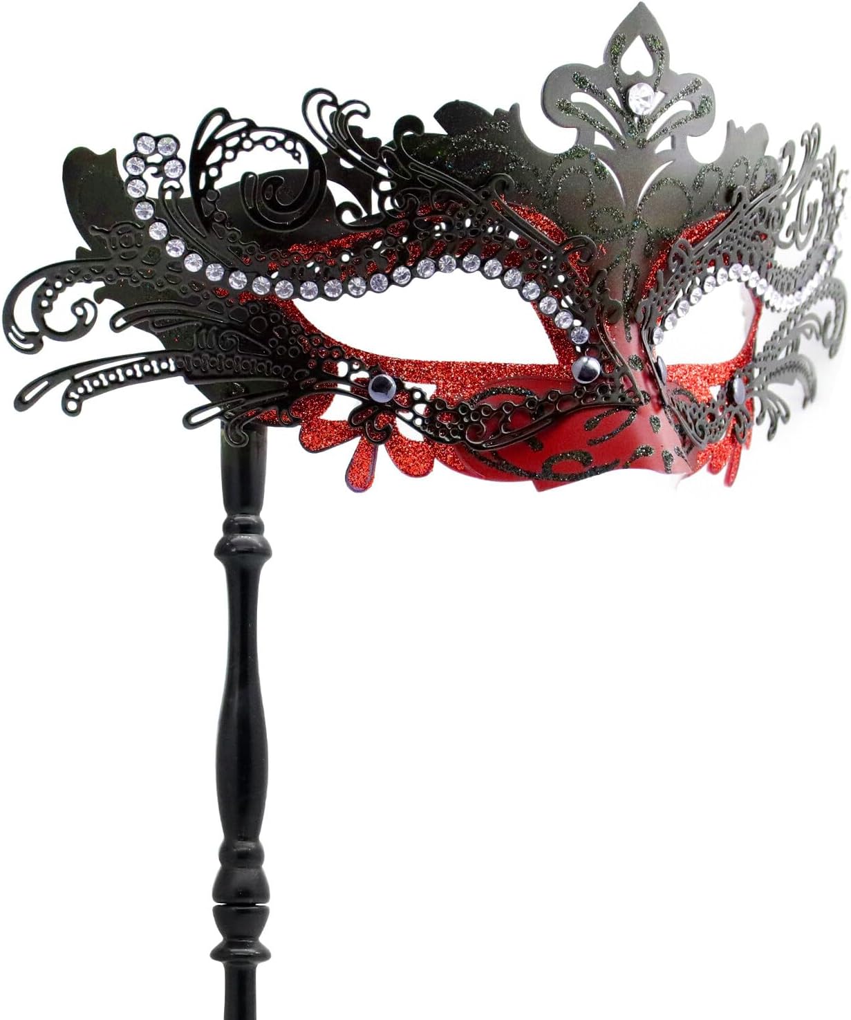 Coddsmz Masquerade Mask with Stick Venetian Mask Mardi Gras Decorations for Womens Halloween Costume Mask