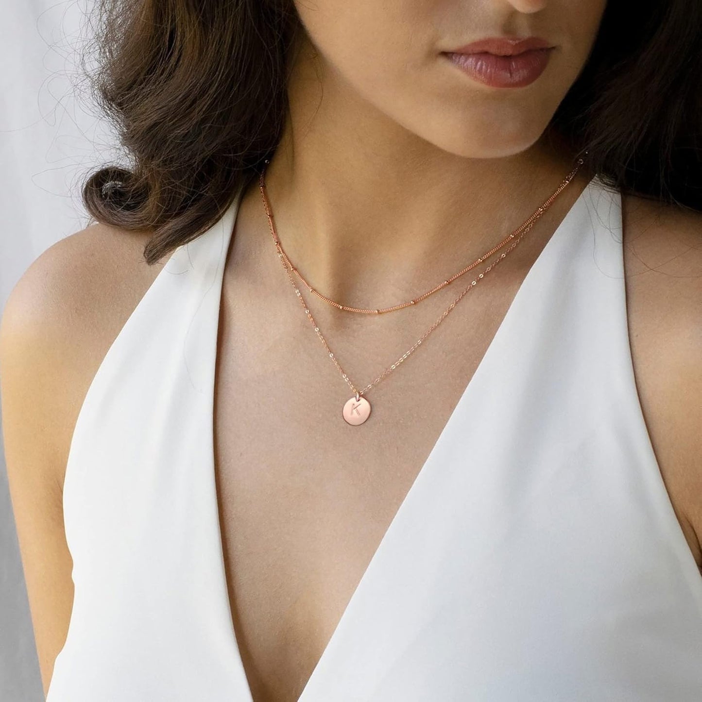 IEFWELL Stocking Stuffer for Teen Girls - Necklaces for Women Girls, 14K Gold-Plated Double Side Engraved Hammered Coin Necklaces, Layered Necklace Jewelry Pendant Gifts for Teen Girls Kids