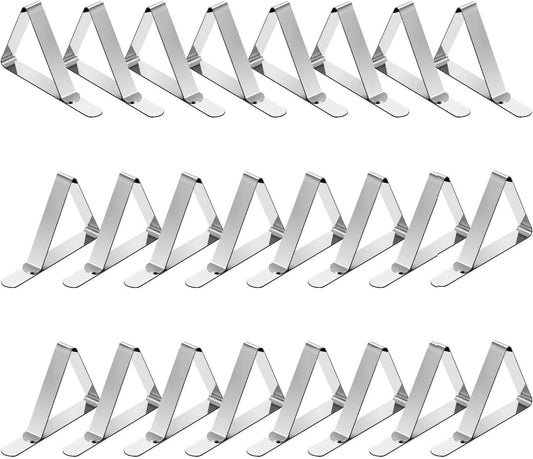 TriPole Tablecloth Clips 24 Pack Stainless Steel Table Cover Clamps Skirt Clips for Home Kitchen Restaurant Picnic Tables