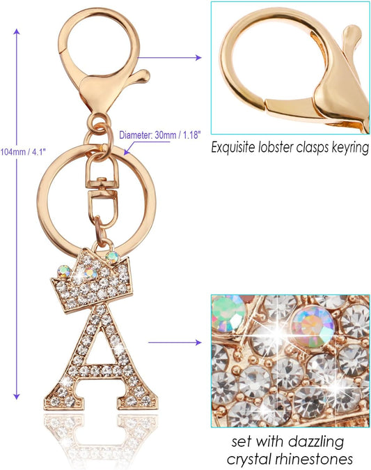 ChunlongFour Initial Letter Keychain for Women Girl Bag Charm Butterfly Tassel Keychain for Wallet Car Key Backpack Handbag