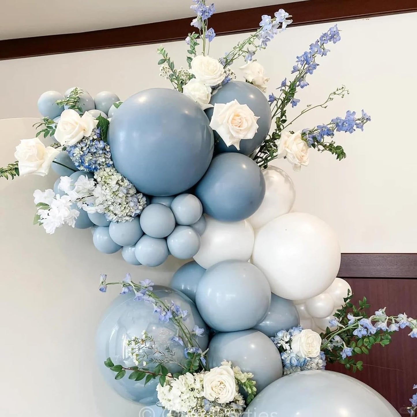 105pcs Dusty Blue Balloons 12inch Party Latex Balloons for Boys Girls Birthday Baby Shower Gender Reveal Wedding Sunflower Party Decorations