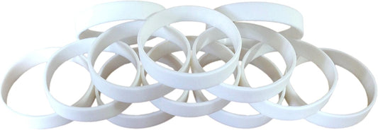 TheAwristocrat 1 Dozen (12) Multi-Pack Blank Rubber Wristbands Silicone Bracelets - Select from a Variety of Colors