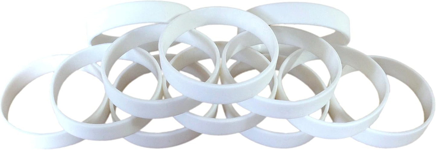 TheAwristocrat 1 Dozen (12) Multi-Pack Blank Rubber Wristbands Silicone Bracelets - Select from a Variety of Colors