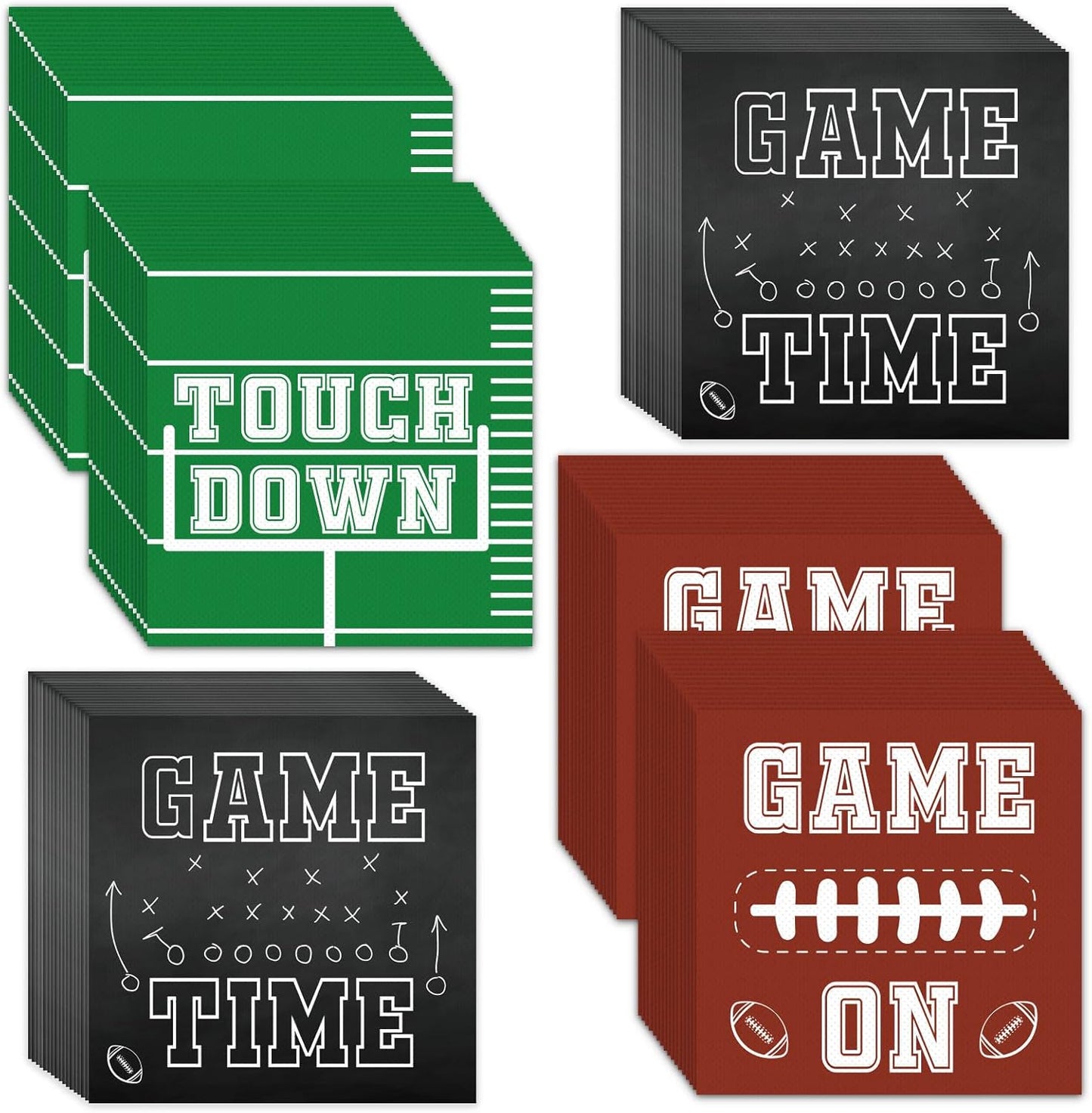 120pcs Football Party Napkins Supplies Disposable Football Birthday Paper Napkins Set Decorations for Sport Events Football Frenzy Game Time Tailgate Party Favors, 3 Design