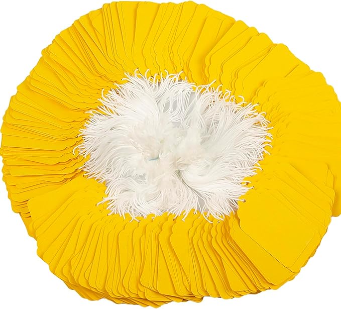 500pcs Paper Gift Tags with String Attached, Blank Price Tags, Idear for Product Jewelry Clothing Arts & Crafts DIY Gift Decorations(2.75"x1.57", Yellow)