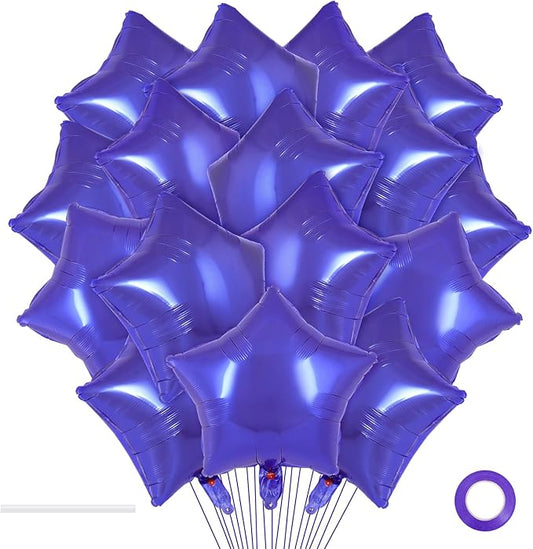 20 Pcs Purple Star Balloons,18 Inch Star Foil Balloons,Stars Shaped Balloon Mylar Helium Balloon for Birthday Party Anniversary Wedding Baby Shower Decorations (Purple)