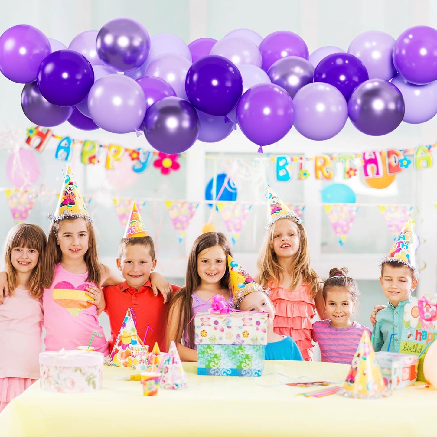 50pcs Purple Balloon Set | 12-Inch Metallic Chrome, Pearl, Lavender Lilac & Light Purple Balloons for Birthdays, Weddings, Baby Bridal Showers & Princess Parties