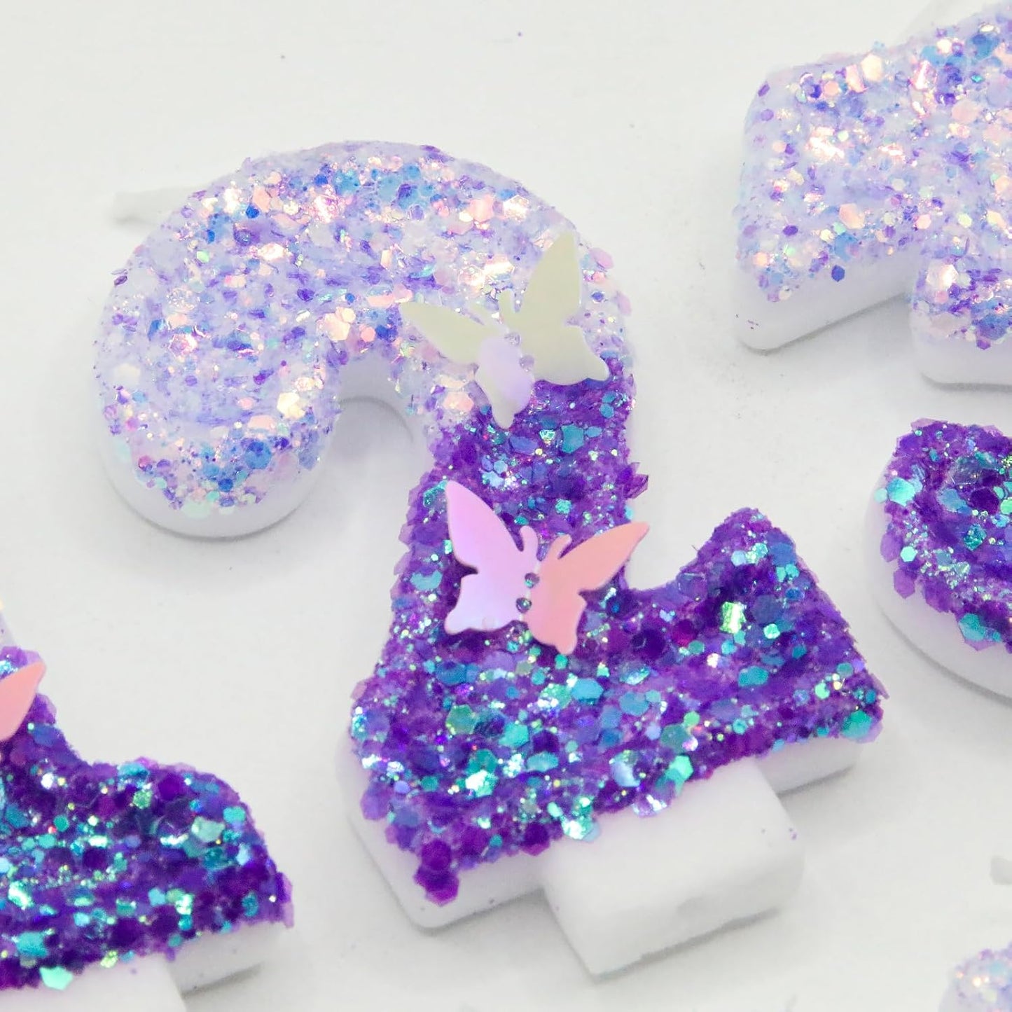 2Th Birthday Candle for Cake，Butterfly Cake Toppers，Butterfly Birthday Decorations，Purple Birthday Candles，for Birthdays,Theme Parties, Celebration, Anniversary