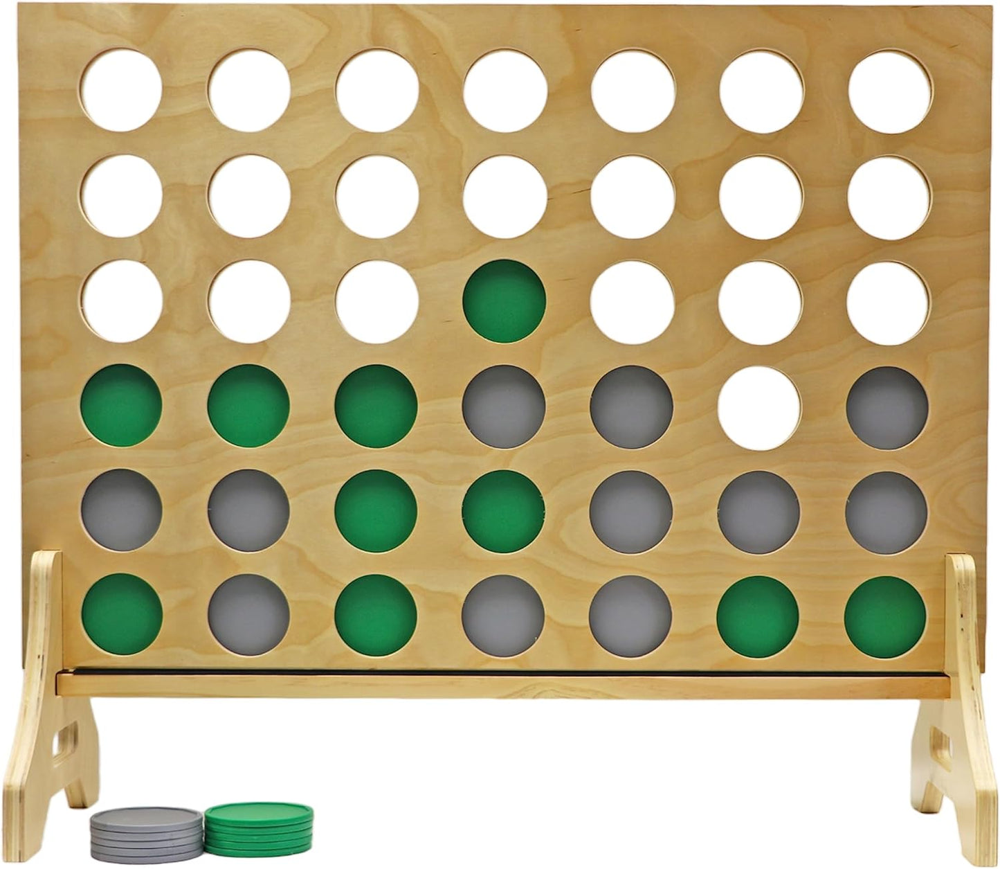 Tailgating Pros Premium Giant Four in a Row with Carrying Case - Jumbo Oversized Outdoor Yard Game - Connect Multiple Pucks in a Row to Win - Many Puck Colors Available!