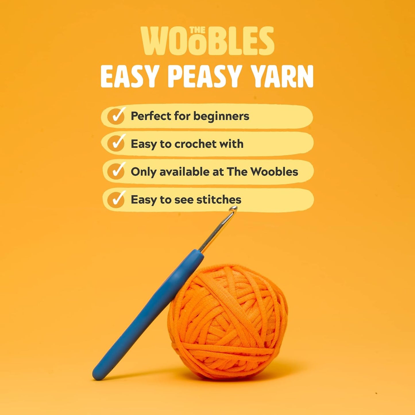 The Woobles Crochet Kit for Beginners - Easy Arts and Crafts Knitting & Crochet Animals Kit As Seen On Shark Tank - Kiki The Chick