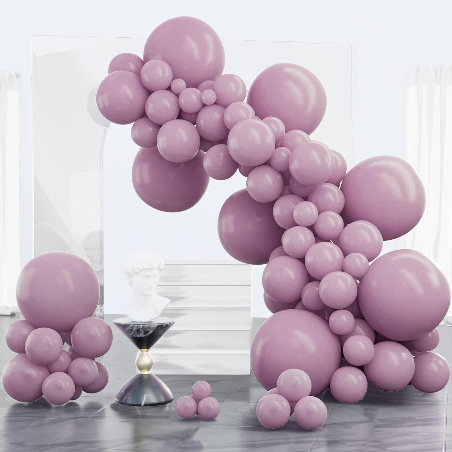 PartyWoo Dusty Purple Balloons 100 pcs Different Sizes of 18 12 10 5 Inch Matte Lavender Lilac Latex Helium Balloon Arch Kit Garland for Wedding Baby Shower Birthday Party Decorations Purple-F29