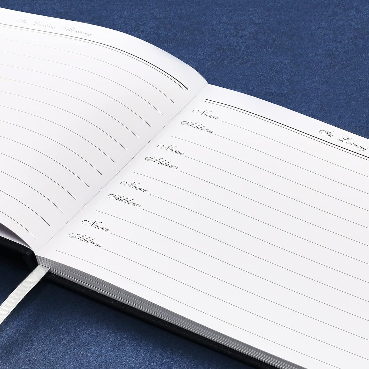 Funeral Guest Book for Memorial Service in Loving Memory Guest Book for Funeral Guest Sign in Book (Book and Pen, Navy)